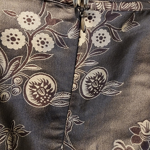 Jon Brown Floral 100% Silk   Embellished Pencil Mini Skirt for Cocktail Size 8 - Picture 5 of 12